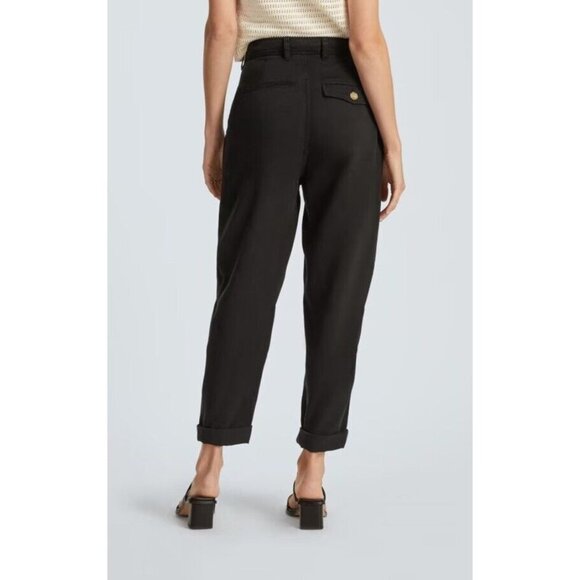 Everlane Womens Tencel Relaxed Chino Black Tapered Pants Size 4 - Picture 11 of 11